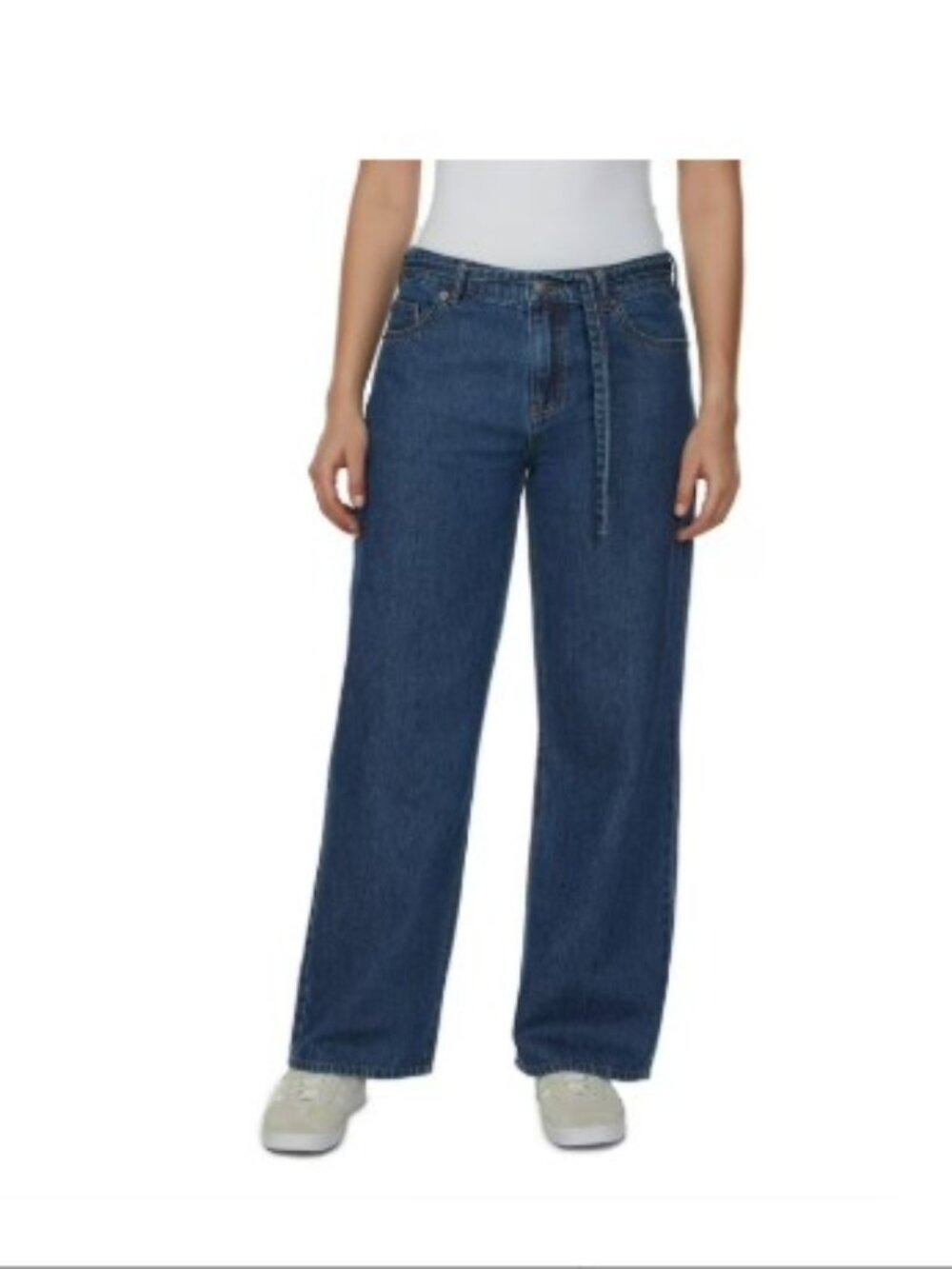 Buffalo Jeans Women's Wide Leg Belted Jean Dark Medium Blue Multiple Sizes